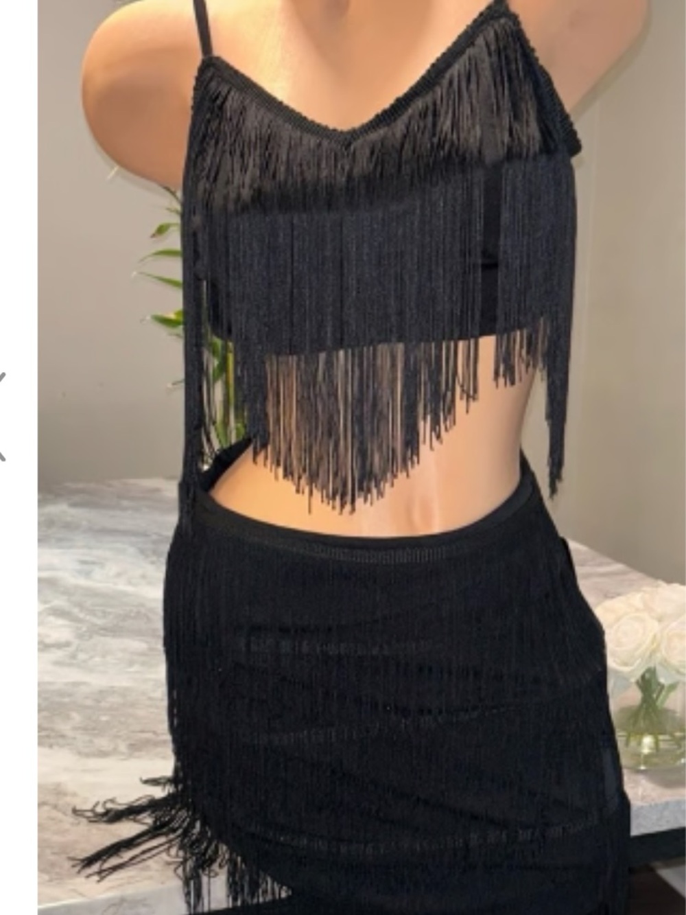 Pretty Little Thing Fringe Crop Top and short set